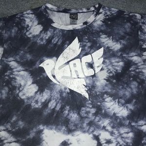 Modern Lux Blue Tie Dye Peace Bird Tee